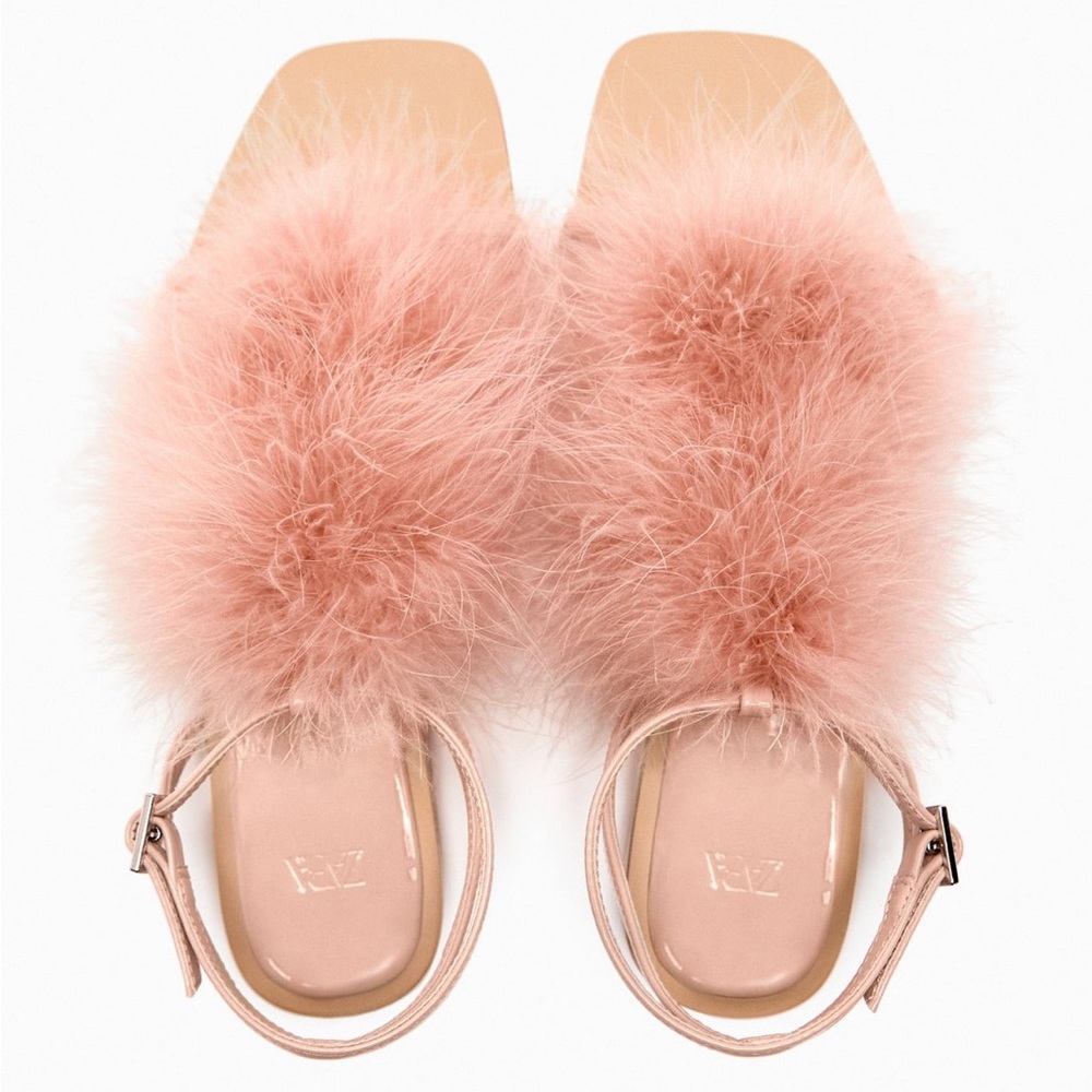 Zara feather sandals